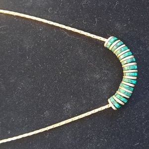 Robert Lee Morris Soho Necklace 21" Green,black and Goldtone